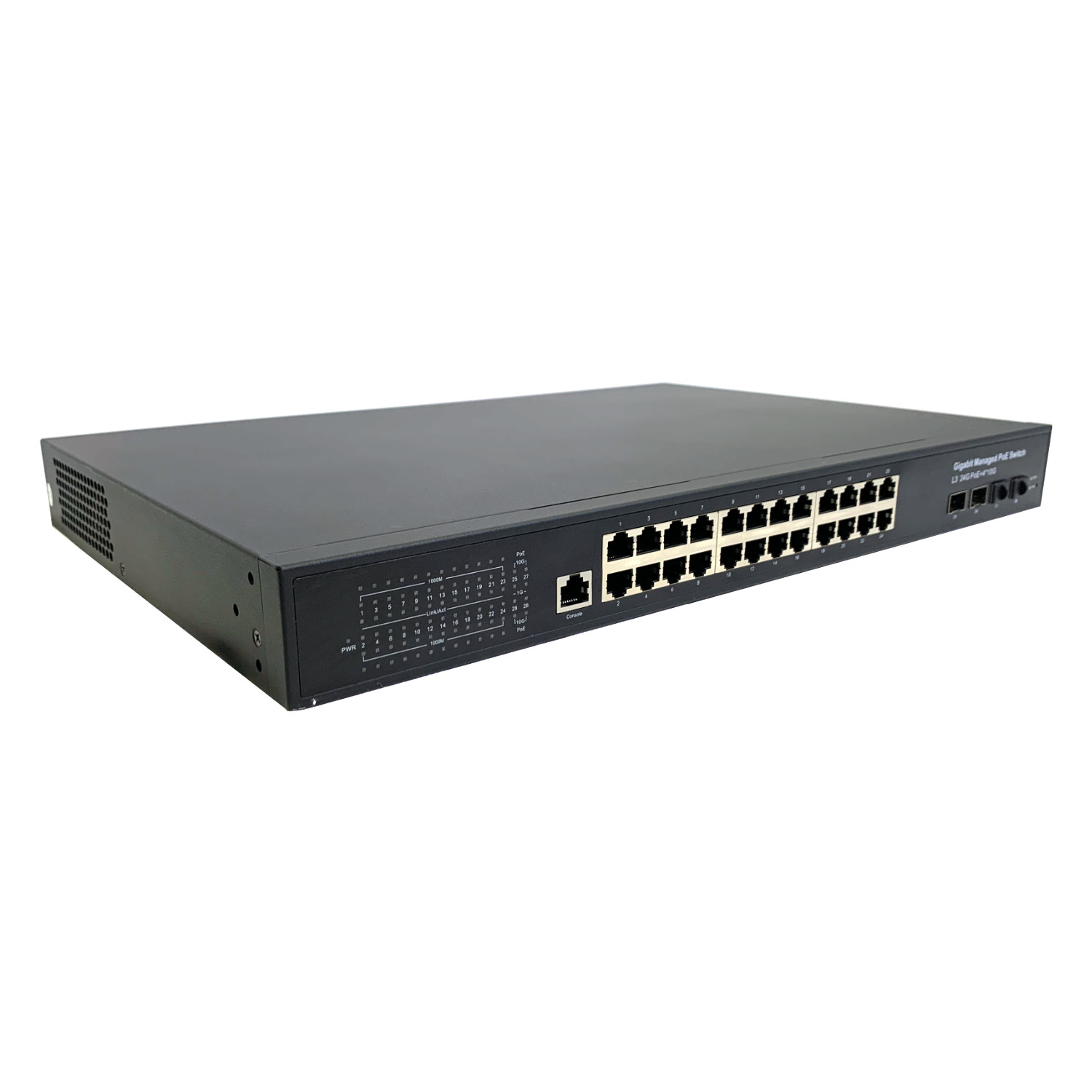PTZCam 24-port POE+ Gigabit Network Switch with 4-port 10G SFP+