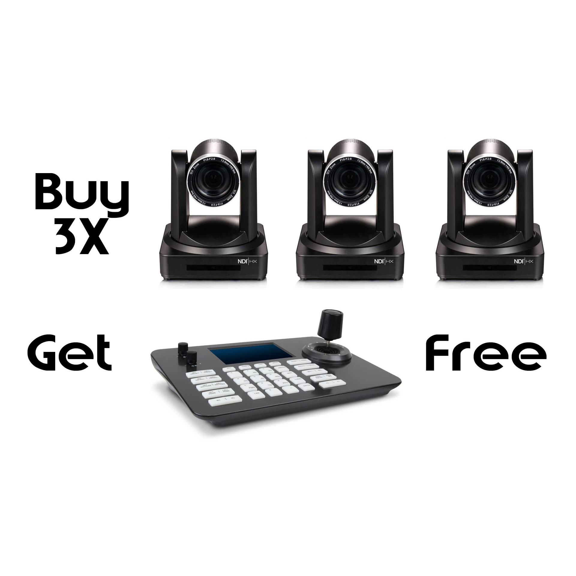 PTZCam 3 PTZ Camera Bundle with Brackets and Control Surface