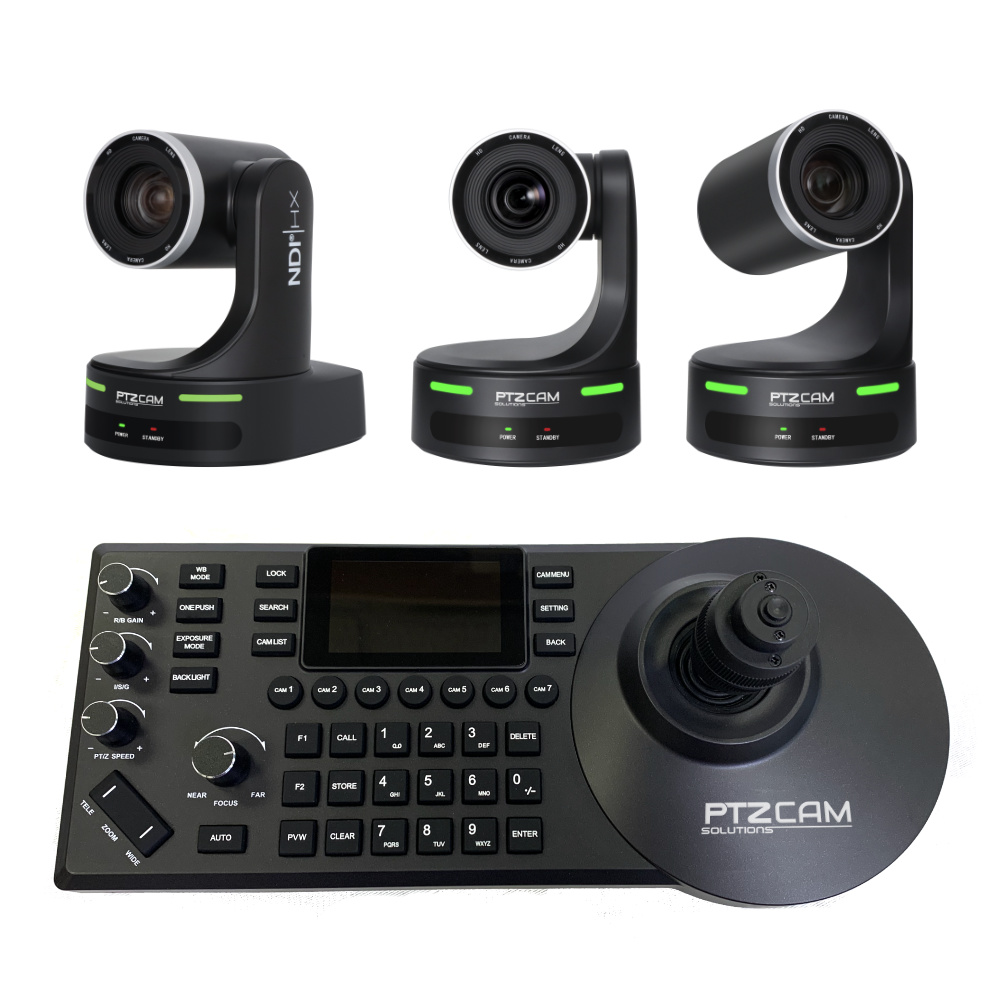 PTZCam 3-Camera NDI PTZ Bundle with Controller