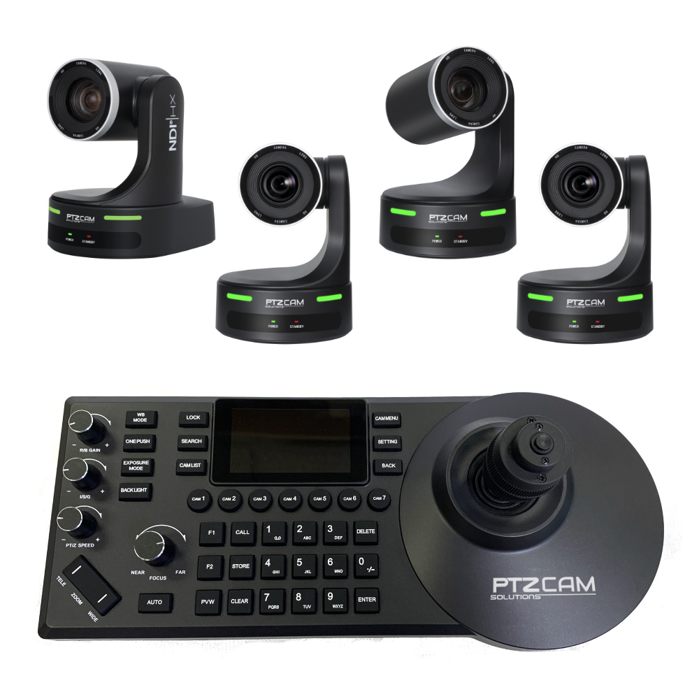 PTZCam 4-Camera NDI PTZ Bundle with Controller