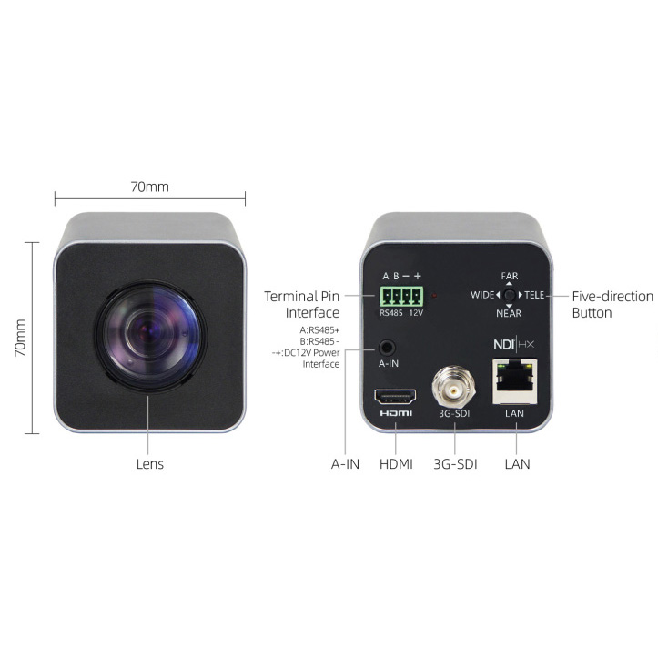 PTZCam POV X Box Camera - NDI SDI HDMI 20X Optical Zoom - PTZCam